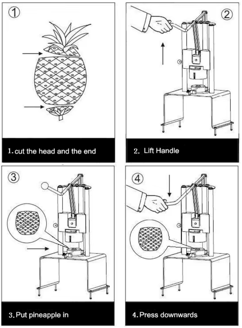 pineapple peeling and coring machine